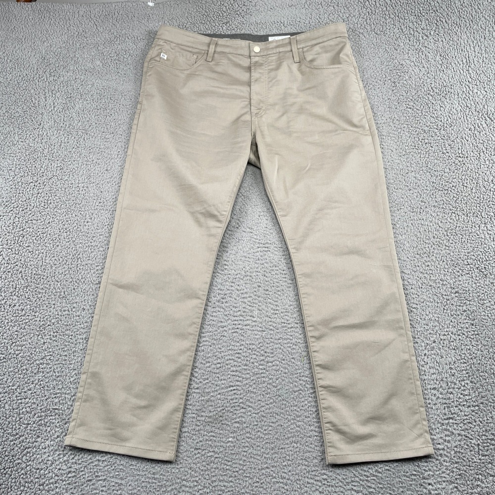 AG Adriano Goldschmied Pants Mens 38x32 Khaki Everett Slim Straight Stretch